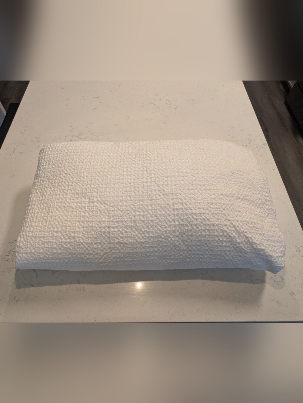 Quince Organic 100% Cotton Luxe Honeycomb Duvet Cover White Full/Queen